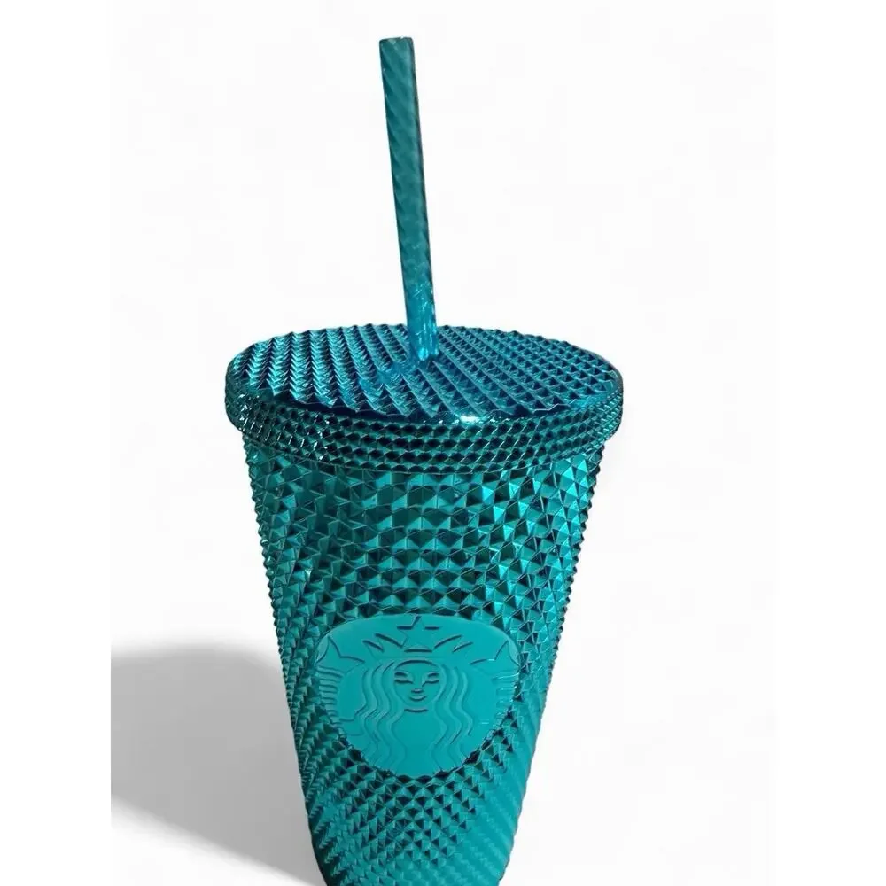 *AUTHENTIC* Starbucks Summer 2023 Blue Splash Chrome Studded Grande 16oz Tumbler